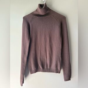 Zara size small, Chocolate Brown Turtleneck Sweater, Cotton, long sleeve